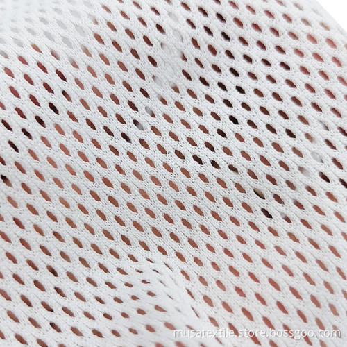 Fit Durable Polyester Flexible Dyeing White Mesh Fabric
